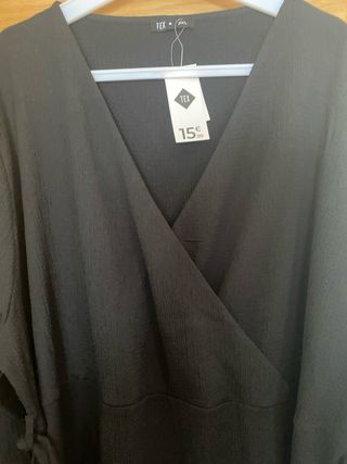 Vestido negro cruzado talla XXXL
