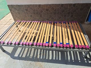 Cama articulada metálica y de madera + colchon