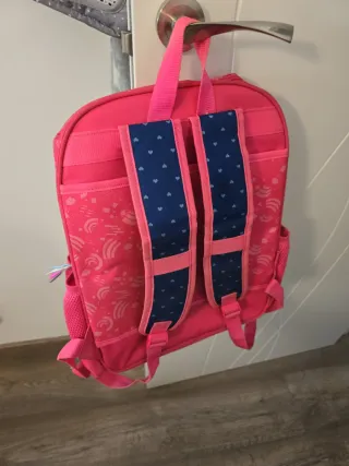 Mochila escolar con lentejuelas y llavero