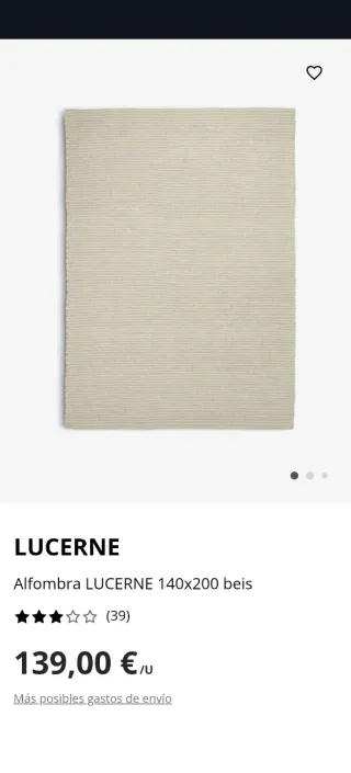 Alfombra Jysk Lucerne 140x200cm Beige