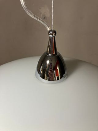 Lampadario metallo/vetro D.45 bianco.trasparente