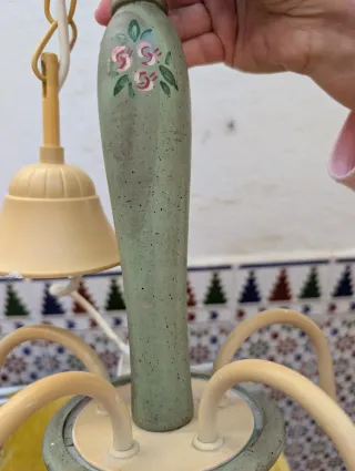 Lámpara de techo tipo araña vintage floral