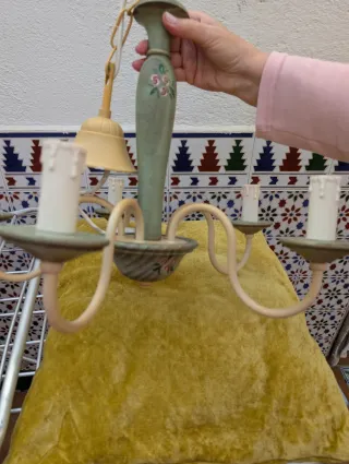 Lámpara de techo tipo araña vintage floral