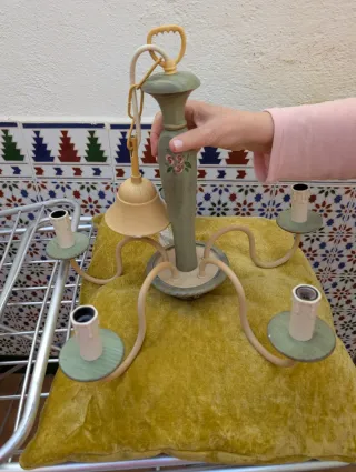 Lámpara de techo tipo araña vintage floral