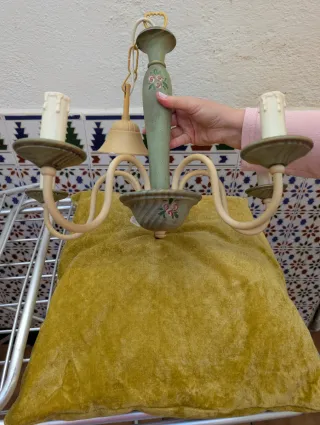 Lámpara de techo tipo araña vintage floral