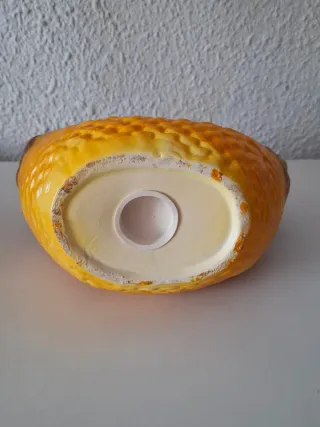 Preciosa Cesta de hucha  Perros Cerámica.