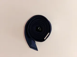 Cravatta in cotone blu