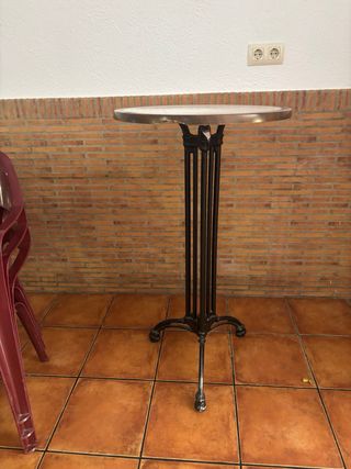 Mesa alta bar madera y mármol