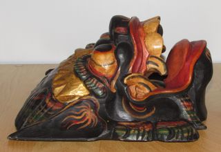 Máscara balinesa Bali león dragón Barong negro