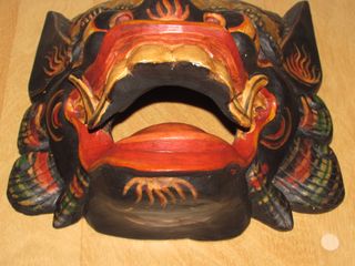 Máscara balinesa Bali león dragón Barong negro