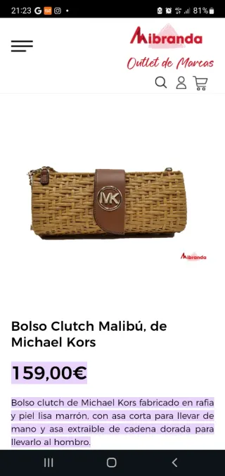 Bolso Clutch Michael Kors Malibu
