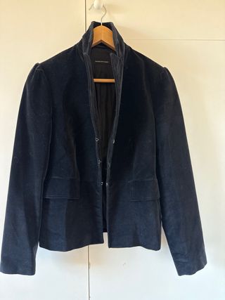 Americana Terciopelo Negro Massimo Dutti