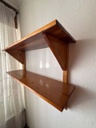 Estantería madera artesanal 2 baldas