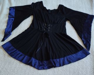 Vestido Gótico Medieval Corsé Negro