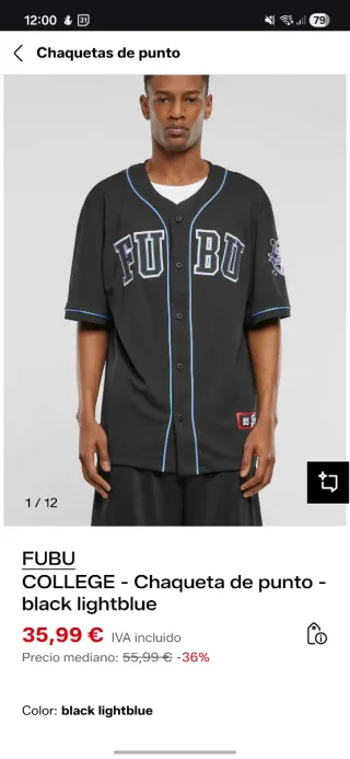 Chaqueta FUBU Negra y Azul Talla XL