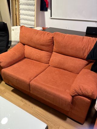 Sofá naranja 2 plazas y 3 plazas