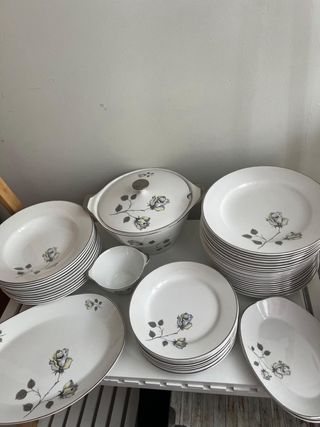 Vajilla Vintage Porzellan Limoges Flores