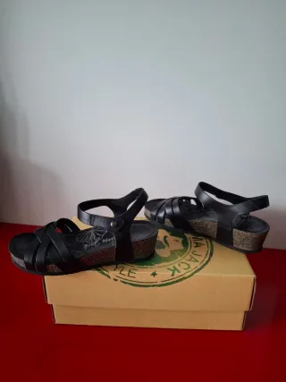 Sandalias negras Panamá Jack mujer Chía Nature B2