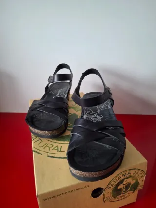 Sandalias negras Panamá Jack mujer Chía Nature B2