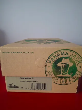 Sandalias negras Panamá Jack mujer Chía Nature B2