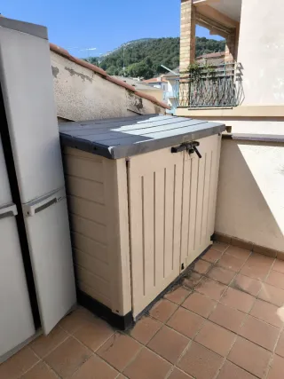 Baúl Armario Exterior Beige y Gris