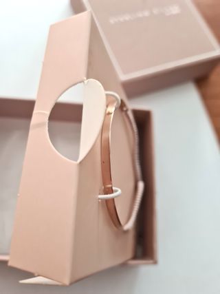 Pulsera Next Plata Baño Oro Rosa Ajustable