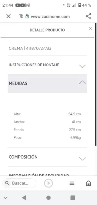 Mesita auxiliar mármol y metal