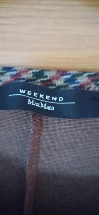 Vestido Max Mara cuadros marrón y gris.