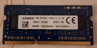 Memoria RAM Kingston 4GB DDR3 1600MHz