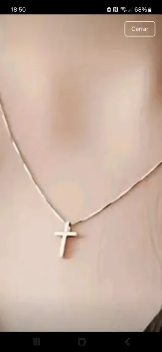 Gargantilla cruz plata