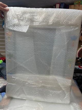 Armario baño verde tulipanes con espejo y toallero