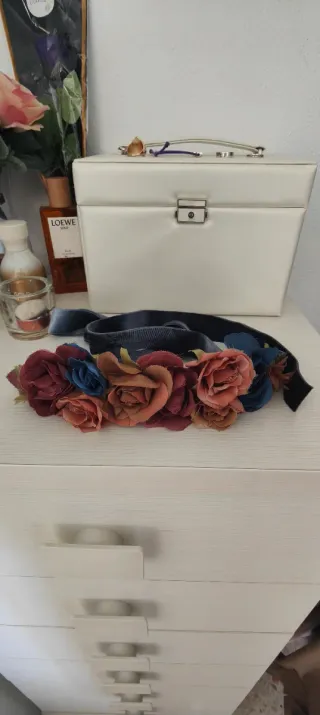 Cinturón flores boho multicolor ajustable