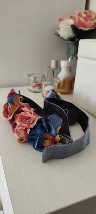 Cinturón flores boho multicolor ajustable