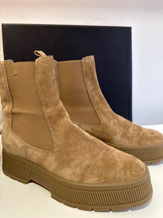 Botines Massimo Dutti Beige/Marrón