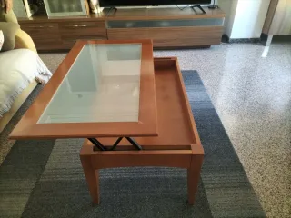 Mesa de centro madera y cristal