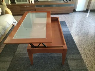 Mesa de centro madera y cristal