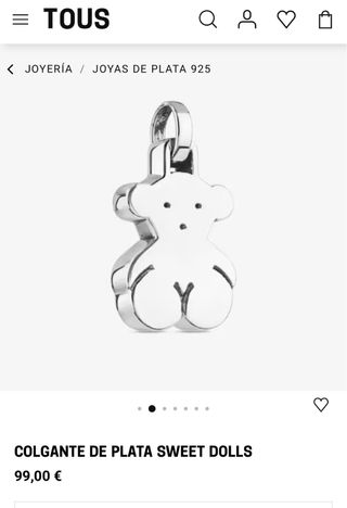 Colgante Oso Corazón Plata Tous