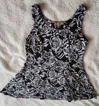 Vestido skater estampado blanco y negro