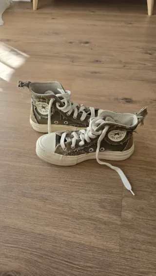Zapatillas Converse Altas Beige y Verde