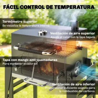 Barbacoa Carbón Ajustable Estantes