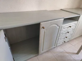 Conjunto Muebles Salón de madera estilo Vintage.