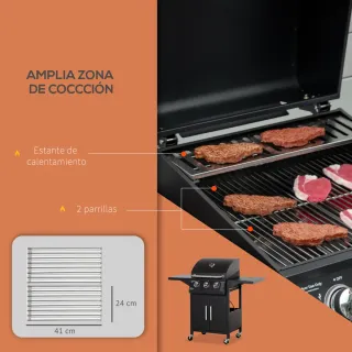 Barbacoa Gas 3 Quemadores 8.7 KW + 2 Mesas