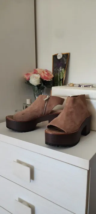 Sandalias zueco plataforma tacón ancho