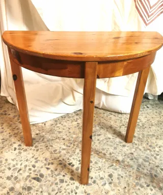 Mesa madera nogal semicircular