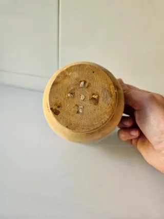 Mortero de madera vintage