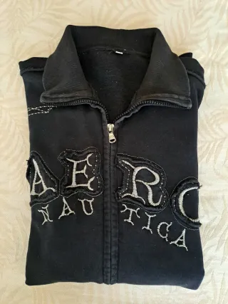 Felpa Aero Nautica Nera Zip