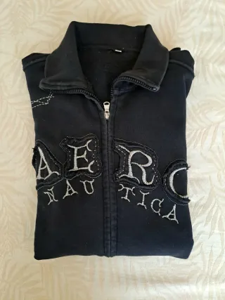 Felpa Aero Nautica Nera Zip