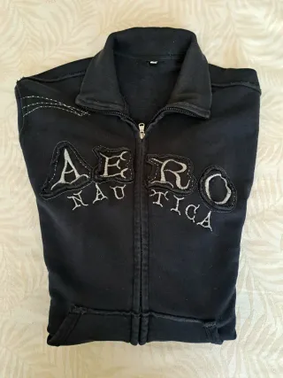 Felpa Aero Nautica Nera Zip