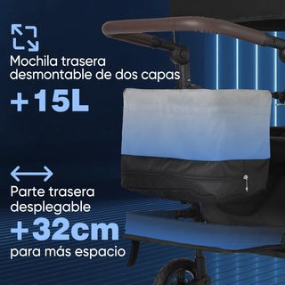 Sekey Carro Plegable Infantil con Techo para 2 Niñ