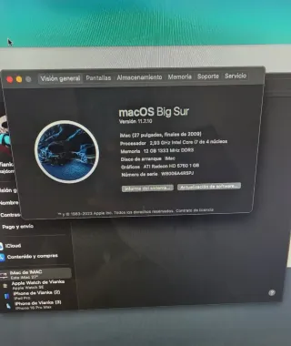 Imac 2011 i7 2.93 GHz SSD 256 GB Big Sur